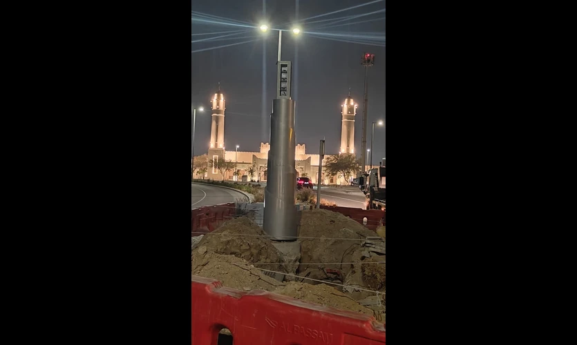 Fixed camera pole used in UAE surveillance systems